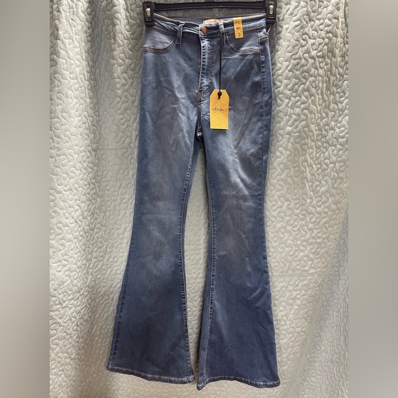 Vibrant flare denim high waisted jeans - Picture 8 of 14